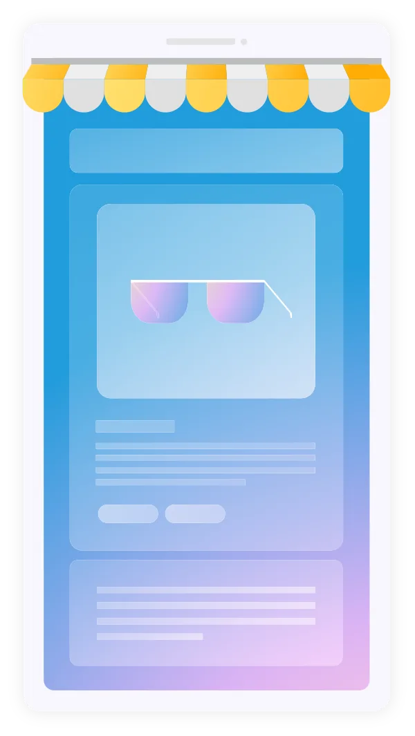 Smartphone with shopping app